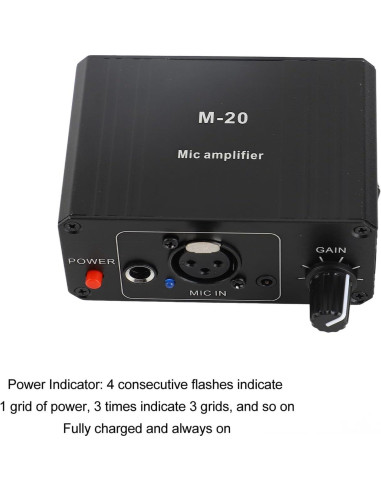 Preamplificador de Micrófono Profesional 48V XLR 27dB
