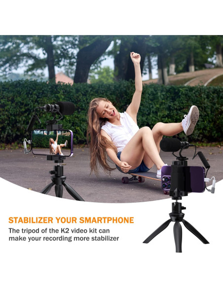 Micrófono de Smartphone Comica CVM-VM10-K2 con Trípode Micrófono de Smartphone Comica CVM-VM10-K2 con Trípode