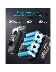 Batería Reemplazo Makita 18V 6.0Ah Compatible BL1840B BL1850B 2