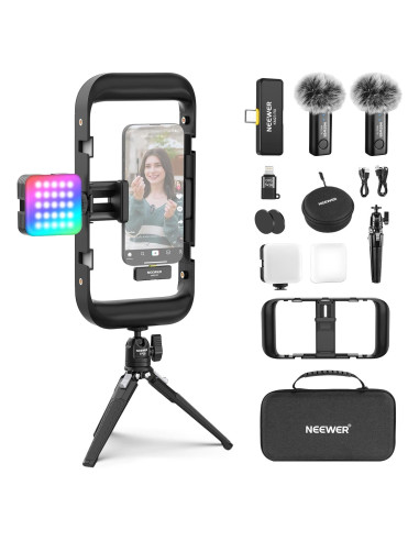 Kit de Vlogging NEEWER para Teléfono con Luz LED y Micrófono
