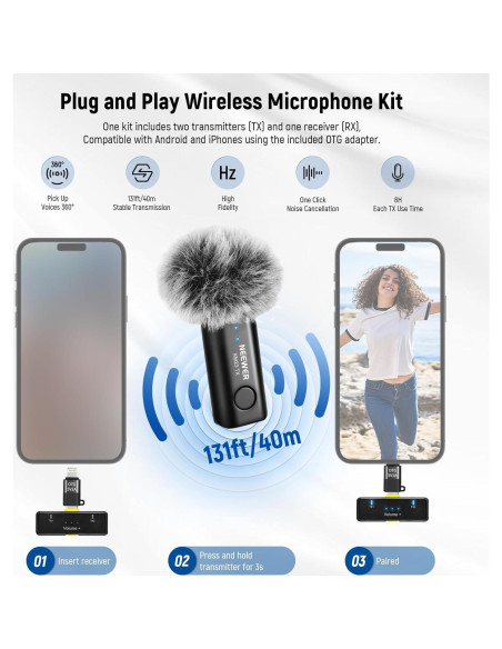 Kit de Vlogging NEEWER para Teléfono con Luz LED y Micrófono