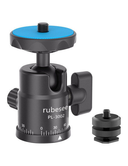 Cabezal de bola mini Rubesee PL-3002 para trípodes y cámaras