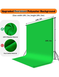 Fondo de Pantalla Verde YAYOYA 3x6m para Fotografía y Streaming 2