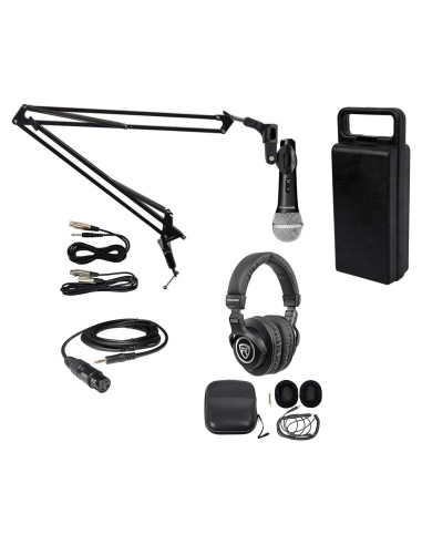 Kit de Podcasting Rockville RMC-XLR con Micrófono, Brazo y Auriculares