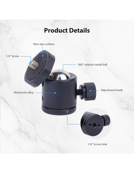 2 Soportes de Cabezal Esférico Rotatorio 360 Mechrig