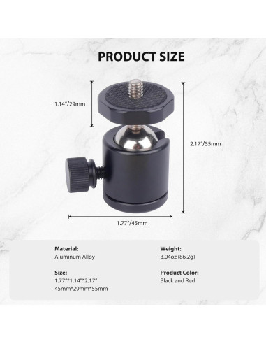 2 Soportes de Cabezal Esférico Rotatorio 360 Mechrig