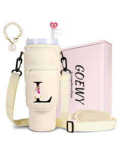 Bolsa Portabotellas de Agua GOEWY 30oz Crema con Correa Ajustable