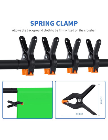 Soporte de Fondo Ajustable Maxztill 2x3m con Abrazaderas y Bolsa