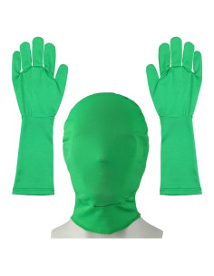 Guantes y Capucha Verde Chromakey Foaincore para Efectos Visuales