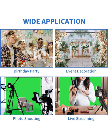 Soporte de Fondo Ajustable Maxztill 2x3m con Abrazaderas y Bolsa