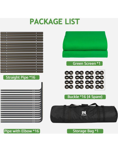 Soporte de Fondo NiceVeedi 4x2.4m con Pantalla Verde