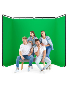Kit de Fondo Verde Portátil GLOSHOOTING 2.4x4m con Soporte