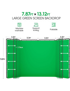 Kit de Fondo Verde Portátil GLOSHOOTING 2.4x4m con Soporte 2