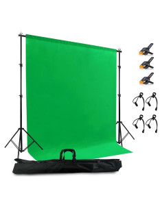 Kit de Soporte de Fondo Verde 2 en 1 LIVUCEE 1.98x1.98m