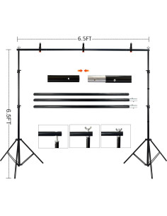 Kit de Soporte de Fondo Verde 2 en 1 LIVUCEE 1.98x1.98m 2