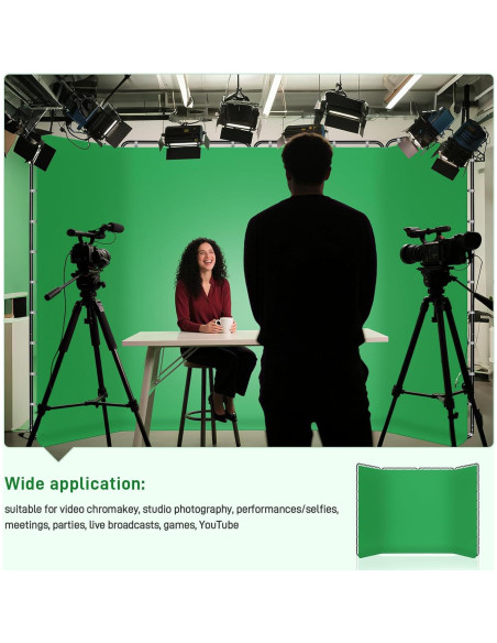 Fondo Verde Plegable 4x2.4m Zyernar para Estudio y Streaming