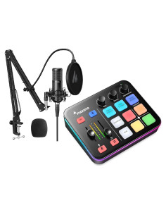 Micrófono de Condensador MAONO XLR con Mezclador para Streaming