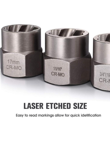 Juego de Extractores de Tornillos REXBETI 14 Piezas Acero