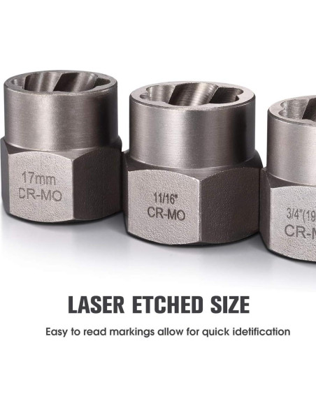 Juego de Extractores de Tornillos REXBETI 14 Piezas Acero