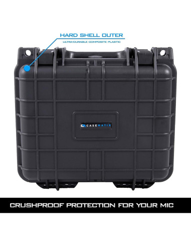 Funda de Viaje CASEMATIX para Micrófono Elgato Wave - Impermeable y Dura