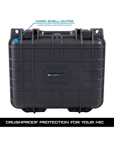 Funda de Viaje CASEMATIX para Micrófono Elgato Wave - Impermeable y Dura Funda de Viaje CASEMATIX para Micrófono Elgato Wave - Impermeable y Dura