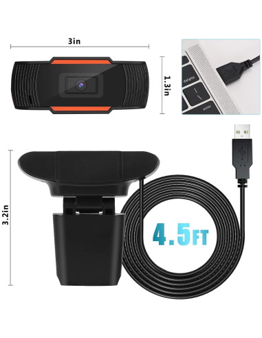 Cámara Web UrbanX FHD 2K con Micrófono y Cubierta USB