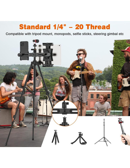 Adaptador de Montaje de Trípode JUBOR para iPad y Tablets 4.7-12.9"