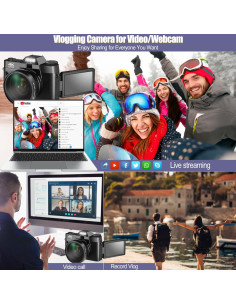 Cámara Digital 4K OIEXI 48MP Compacta con WiFi y Pantalla 3" 2