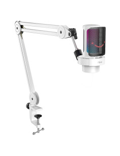 Micrófono USB Gaming FIFINE A8+BM63 con Brazo Metal Blanco