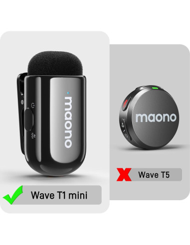 Accesorios Micrófono Lavalier Inalámbrico MAONO Wave T1 Mini