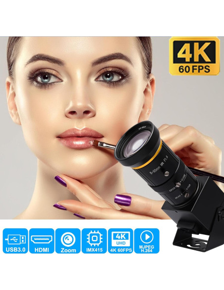 Cámara HDMI USB 4K 60fps SVPRO con Lente Telefoto 5-50mm