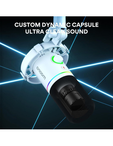 Micrófono Dinámico MAONO PD200X con Iluminación RGB y Control USB