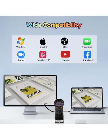 Cámara HDMI USB 4K 60fps SVPRO con Lente Telefoto 5-50mm