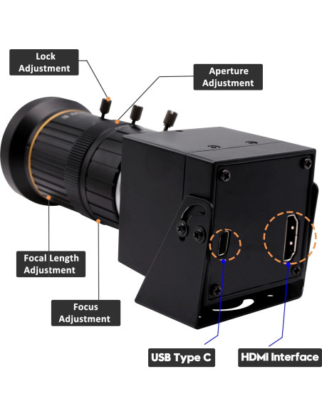Cámara HDMI USB 4K 60fps SVPRO con Lente Telefoto 5-50mm