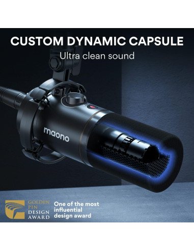 Micrófono Dinámico MAONO XLR/USB con Mezclador MAONOCASTER G1 NEO