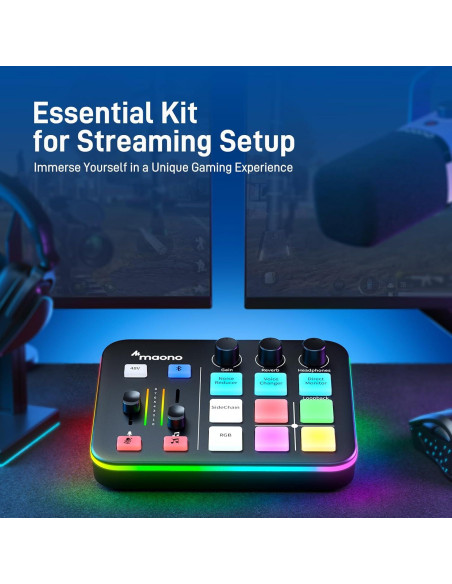 Micrófono Dinámico MAONO XLR/USB con Mezclador MAONOCASTER G1 NEO