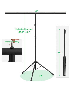 Kit de Fondo Verde Portátil CludPark 2x1.5M con Soporte Ajustable 2