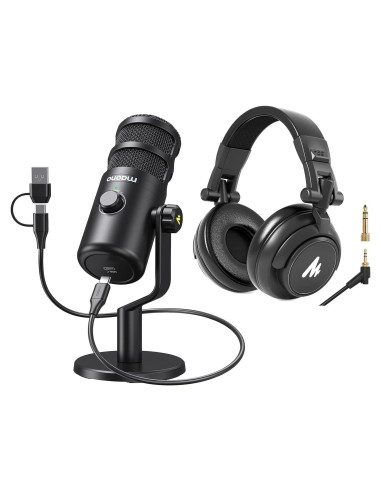 Micrófono Dinámico USB MAONO PD100U con Control de Ganancia