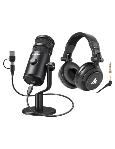 Micrófono Dinámico USB MAONO PD100U con Control de Ganancia