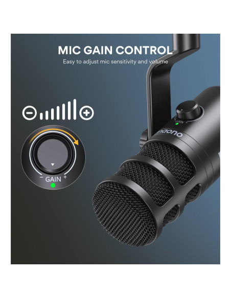 Micrófono Dinámico USB MAONO PD100U con Control de Ganancia