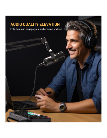 Micrófono Dinámico XLR MAONO PD100S con Auriculares MH601