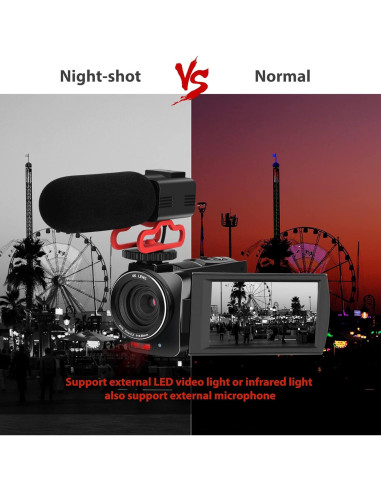 Cámara de Video 4K DEGIPO HDV-P12 30X Zoom WiFi Pantalla Táctil