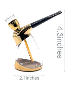 Hookah Mini Portátil HENGDA Dorado con Accesorios 10.9cm 2