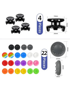 Agarres de Controlador PS5/PS4 Gepicest - 2 Pares Joystick 2