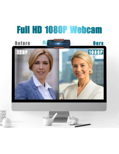 Cámara Web UrbanX FHD 2K con Micrófono y Privacidad USB