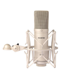 Micrófono de Condensador XLR SUUNTOK BM6000 Plata con Soporte