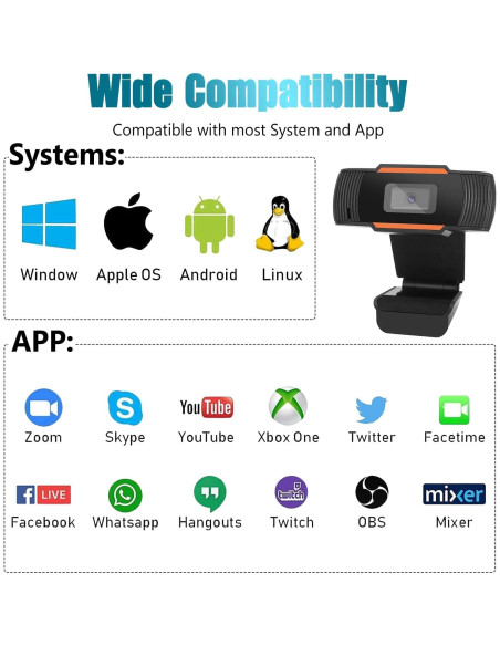 Cámara Web UrbanX FHD 2K con Micrófono y USB para Laptop Cámara Web UrbanX FHD 2K con Micrófono y USB para Laptop