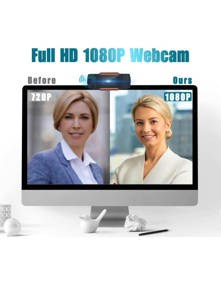 Cámara Web UrbanX FHD 2K con Micrófono y Privacidad USB