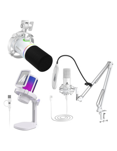 Micrófono USB MAONO para Podcast y Streaming con RGB