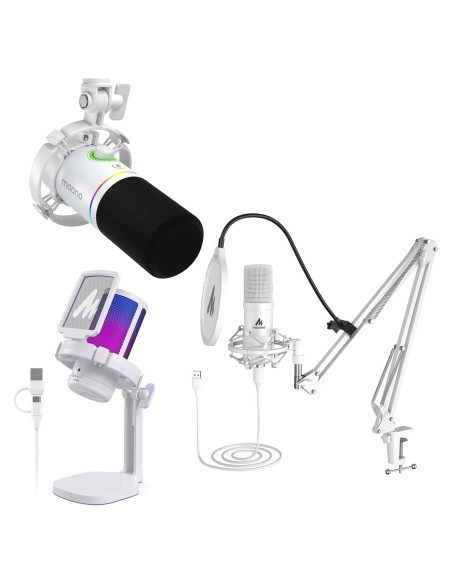 Micrófono USB MAONO para Podcast y Streaming con RGB